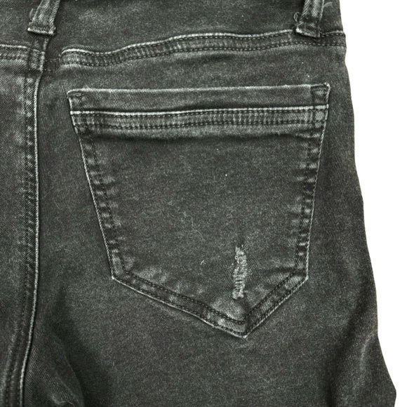 Rock & Republic Black Studded Cuffed Jean Shorts Sz 6 Distressed Festival Goth - Picture 8 of 15